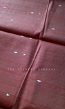 Red Sandstone & White Jute Silk & Cotton Kurta Material