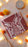 Red Sandstone & White Jute Silk & Cotton Kurta Material