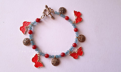 Blue Butterfly Charm Bracelet/Anklet