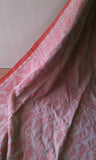 Light Brown & Red Khadi Cotton and Jute Silk Saree