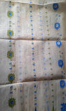 Off-white and Blue Green Art Silk Saree