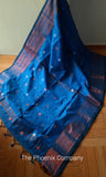 Blue Jute Silk Saree