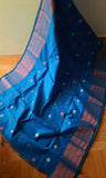 Blue Jute Silk Saree