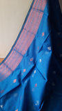 Blue Jute Silk Saree