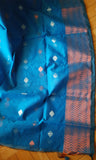 Blue Jute Silk Saree