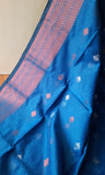 Blue Jute Silk Saree