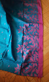 Blue Jute Silk & Cotton Saree