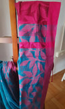 Blue Jute Silk & Cotton Saree