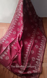 Maroon Linen Saree