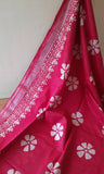 Dark Pink Linen Saree