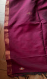 Dark Pink Jute silk and Cotton Saree