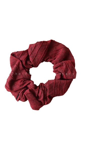 Maroon Pintuck Scrunchie