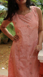 Light peach floral upcycled dress