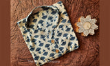Indigo Cotton Short Kurta with motifs