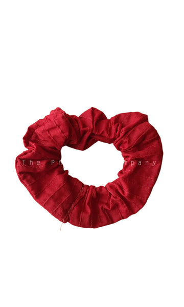 Red Pintuck Srcunchie