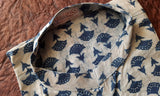 Indigo Cotton Short Kurta with motifs