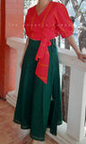 Red Cotton Wrap Crop Top