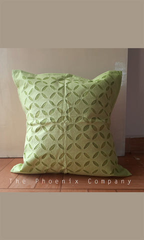 Pastel Green Applique work Cushion Covers (Set of 2)