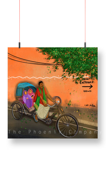 Indian Rickshaw Ride Art Print