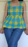 Blue & Yellow Checks Top