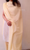 Plain Ivory Cotton Dupatta