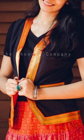 Black & Red jacket with zari
