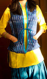 Blue and White Ikat Jacket