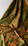 Green Jute Silk Saree with florals