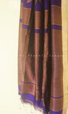 Deep Blue Banana & Pineapple Fibre Floral Saree