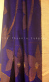 Deep Blue Banana & Pineapple Fibre Floral Saree