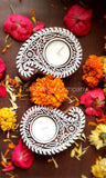 Paisley Hand Carved Wooden Candle Holder