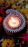 Paisley Hand Carved Wooden Candle Holder