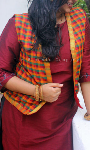 Chettinad Checks Jacket with Zari