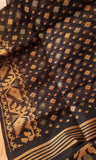 Black & Copper Cotton Saree