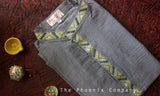 Grey Cotton Short Kurta with Border