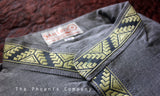 Grey Cotton Short Kurta with Border