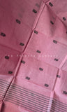 Pink & Black Handloom Cotton Saree