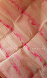 White & Pink Cotton Saree