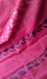 Pink Handloom Cotton Saree