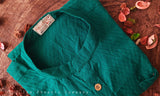 Viridian Green Pintuck Cotton Short Kurta