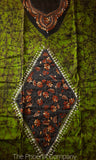 Green Batik & Kanta Work Kurta Material