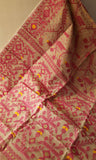 Biscuit & Dark Pink Cotton Saree