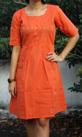 Light Rust Cotton Dress