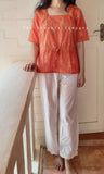 Orange Ikat Cotton Top
