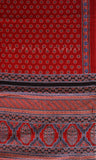 Red Ajrakh Cotton Saree
