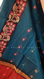 Red and Blue Cotton Saree