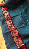 Red and Blue Cotton Saree