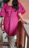 Pink Pintuck Cotton Short Kaftan