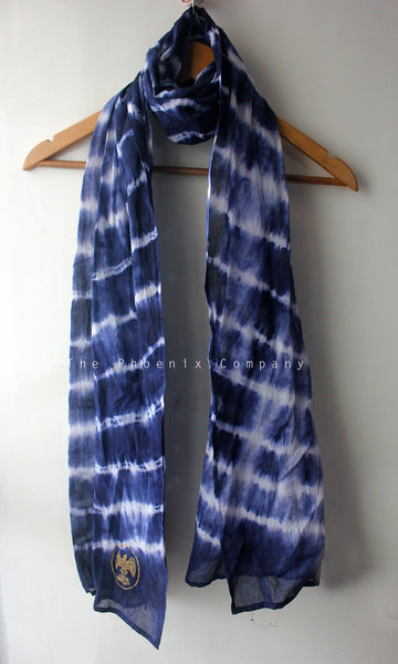 Dark Blue Tie & Dye Stole