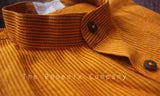 Mustard Striped Cotton Long Kurta